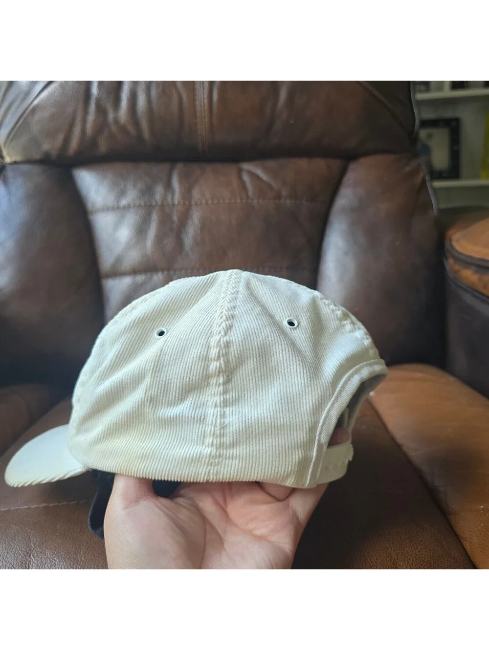 Vintage Firestone USA Olympic Rings Corduroy Snapback Hat Cap Off White Cream